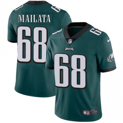 Men's Philadelphia Eagles #68 Jordan Mailata Green Vapor Untouchable Limited Stitched Football Jersey